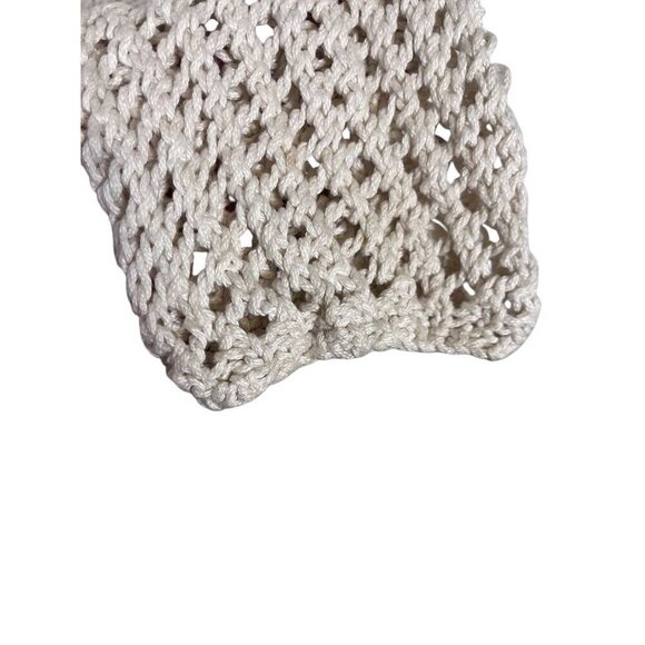 Amano Sweater Women S Cream Hand Knit Cable Chunky Vintage Cotton Coastal Preppy - Picture 2 of 10